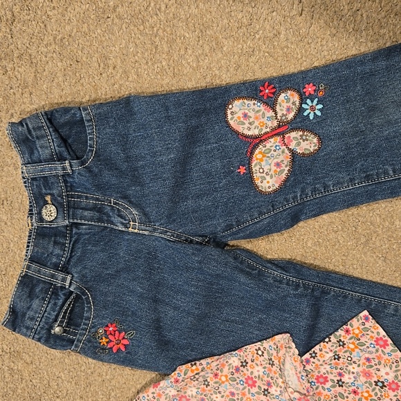 Osh Kosh girl's jeans & matching top outfit 3T - Picture 2 of 5